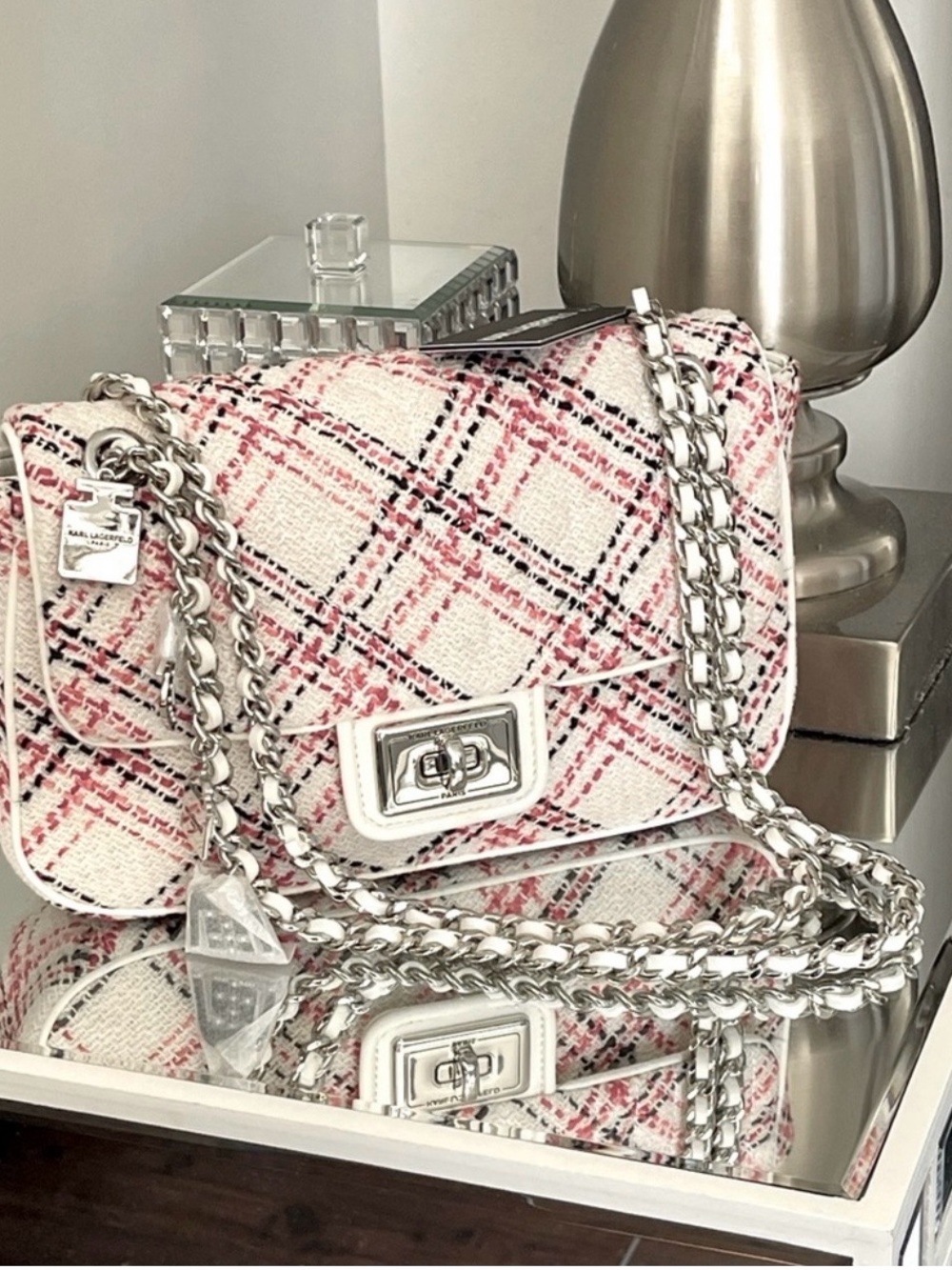 Karl Lagerfeld - designer for Chanel NWT pink, Cream and Black Tweed